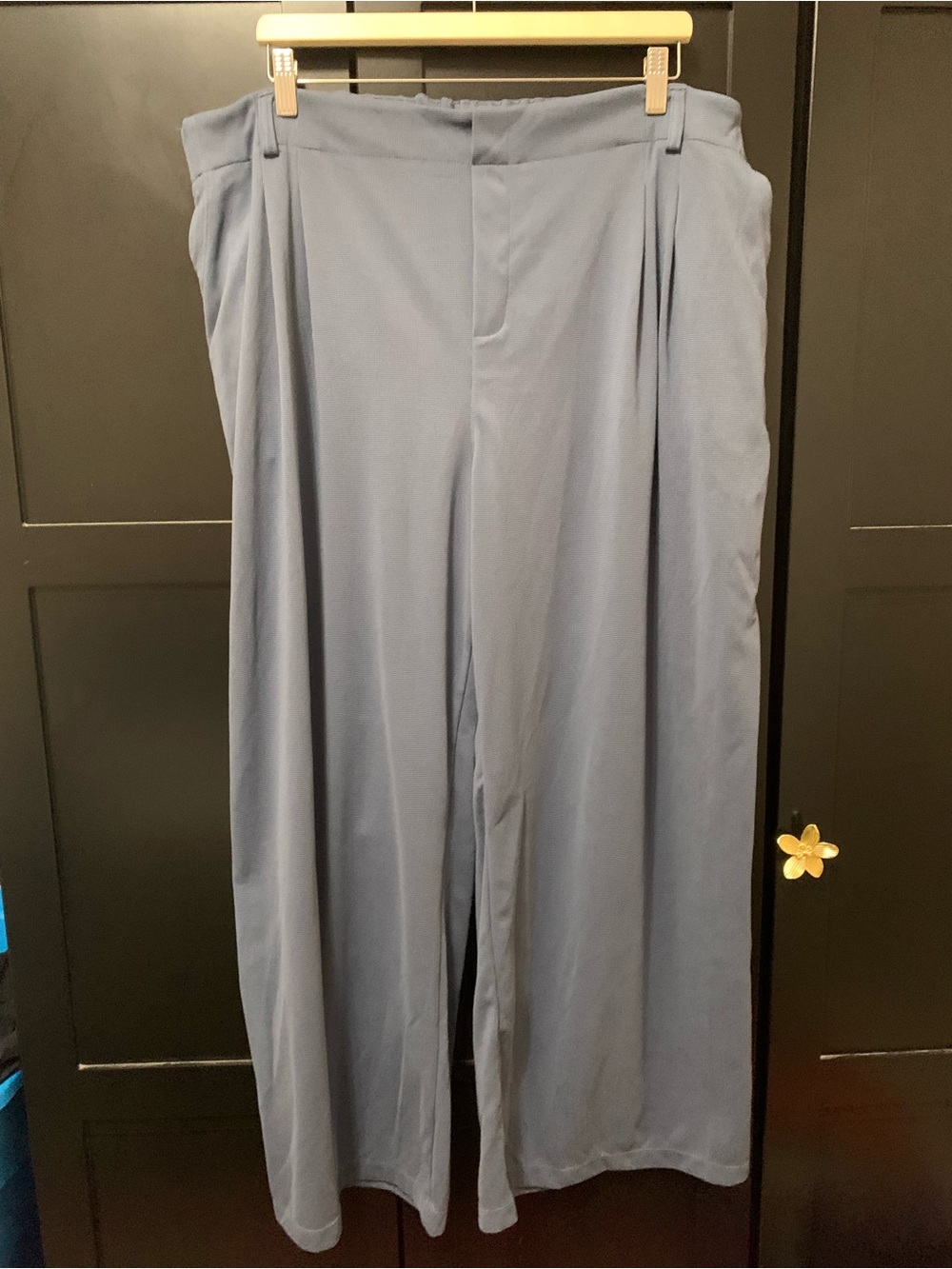 HALARA 2X plus size womens Wide-Leg Dress Pants in Dusty Blue comfy soft